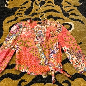 Printed Jcrew Wrap Top